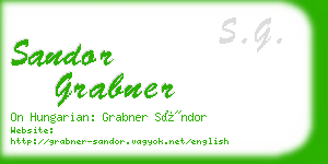 sandor grabner business card